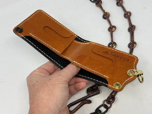 Anvil 5G Bifold Leather Chain Wallet - Nubuck Green American Alligator