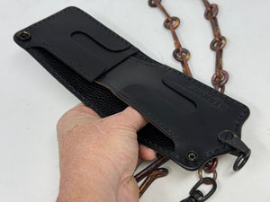 Anvil 5G Bifold Leather Chain Wallet - Nubuck Green American Alligator