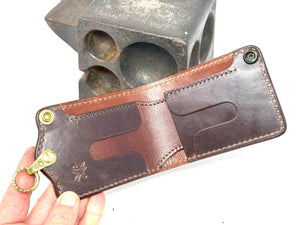 Anvil 5G Bifold Leather Chain Wallet - Oxblood Giant Gator