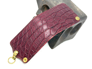 Anvil 5G Bifold Leather Chain Wallet - Oxblood Giant Gator