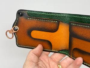 Anvil 5G Bifold Leather Chain Wallet - Oxblood Giant Gator