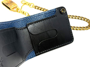 Anvil 5G Bifold Leather Chain Wallet - Oxblood Giant Gator w/inlay