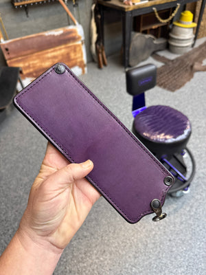 Anvil 5G Bifold Leather Chain Wallet - Purple Hermann Oak - Anvil Customs