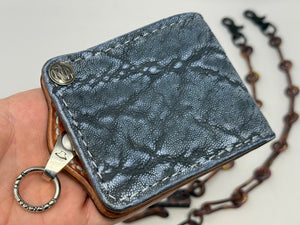 ANVIL 5G Bifold Leather Chain Wallet - Safari Blue Elephant