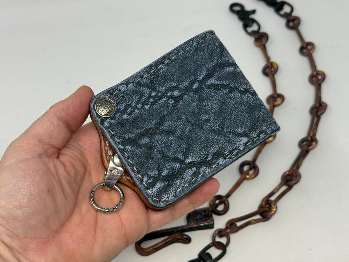ANVIL 5G Bifold Leather Chain Wallet - Safari Blue Elephant