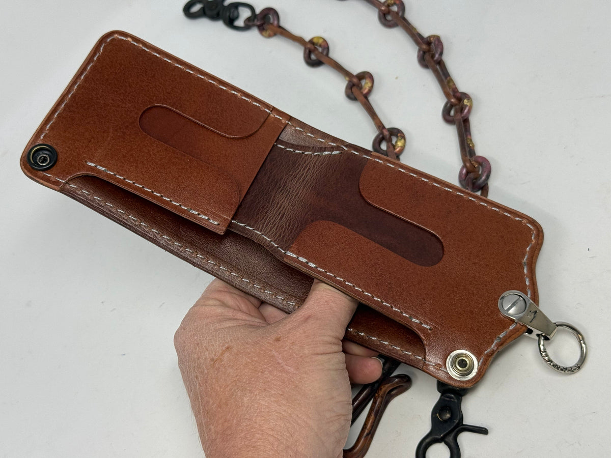 ANVIL 5G Bifold Leather Chain Wallet - Safari Blue Elephant