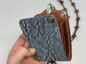 ANVIL 5G Bifold Leather Chain Wallet - Safari Blue Elephant