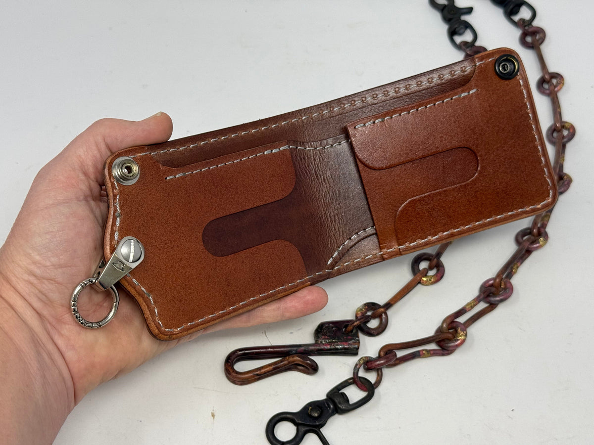 ANVIL 5G Bifold Leather Chain Wallet - Safari Blue Elephant