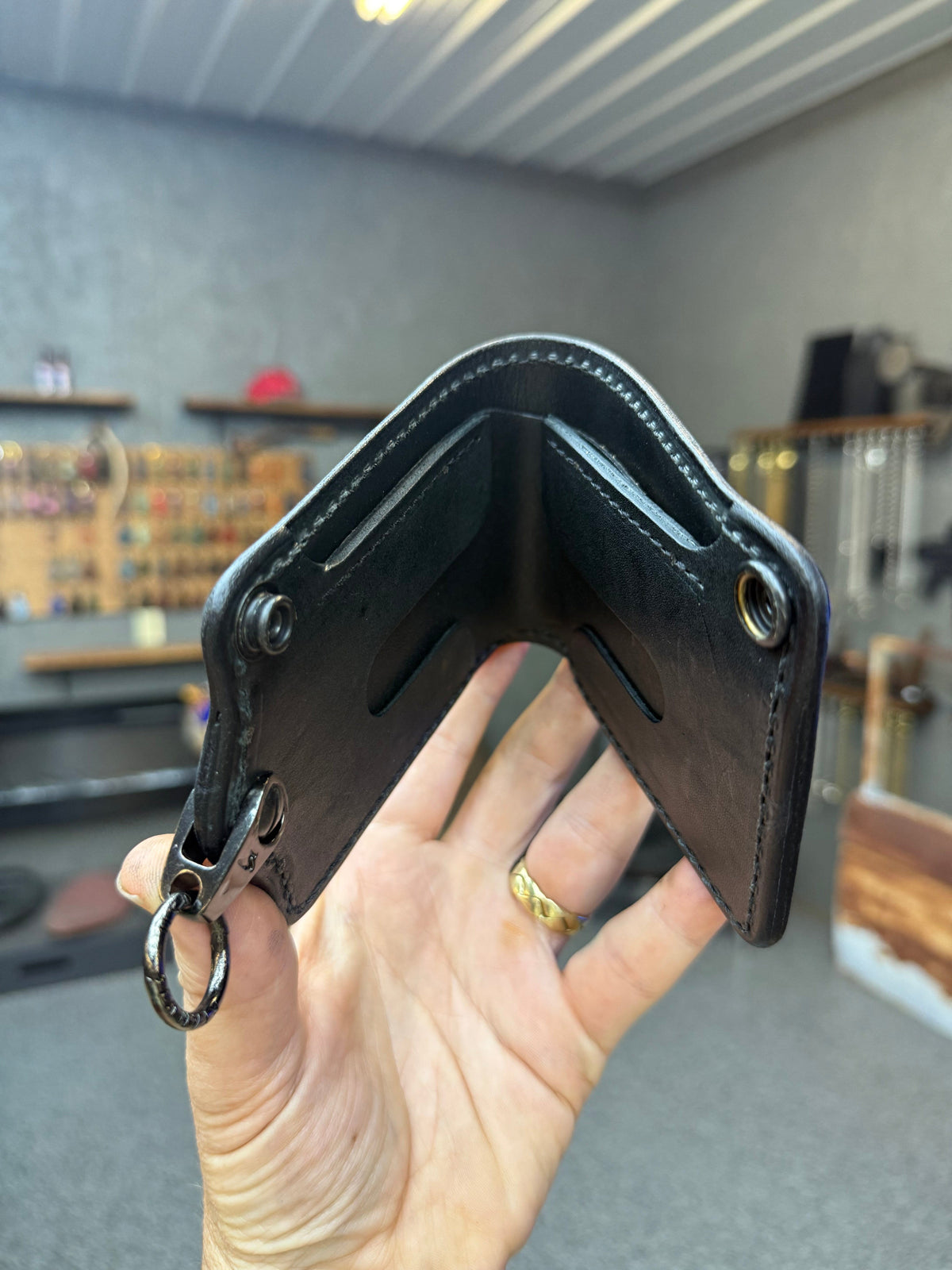 ANVIL 5G Bifold Leather Chain Wallet - Tan Elephant