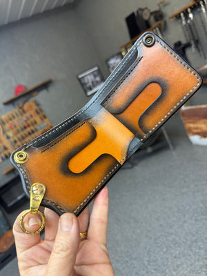 Anvil 5G Bifold Leather Chain Wallet - Tan Hippo