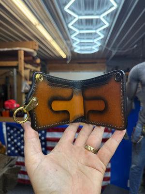 Anvil 5G Bifold Leather Chain Wallet - Tan Hippo
