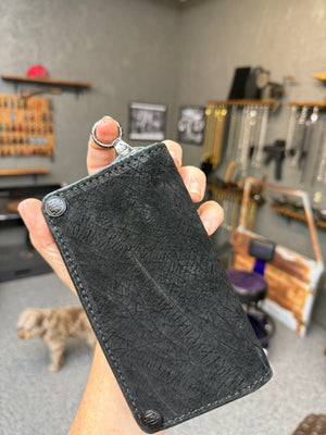 Anvil 5G Long Biker Wallet - Black Hippo - Anvil Customs
