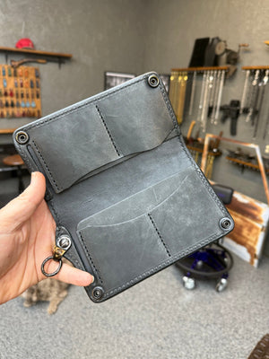 Anvil 5G Long Biker Wallet - Black Hippo - Anvil Customs