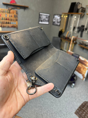 Anvil 5G Long Biker Wallet - Black Hippo - Anvil Customs