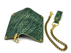 Anvil 5G Long Wallet - Antiqued Green Elephant & Chain - Anvil Customs