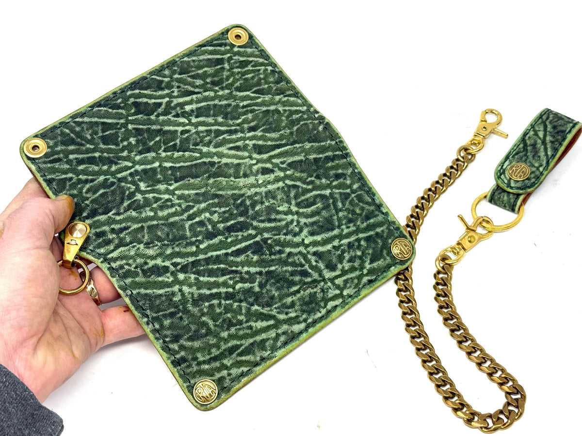 Anvil 5G Long Wallet - Antiqued Green Elephant &amp; Chain