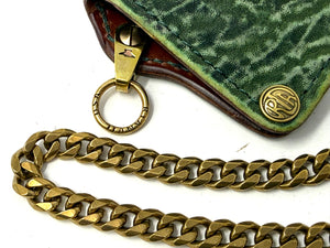 Anvil 5G Long Wallet - Antiqued Green Elephant & Chain - Anvil Customs