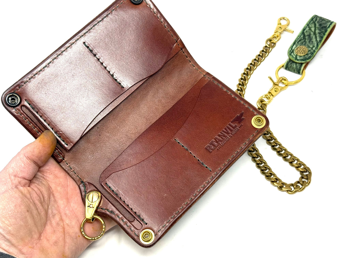 Anvil 5G Long Wallet - Antiqued Green Elephant &amp; Chain