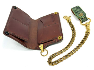Anvil 5G Long Wallet - Antiqued Green Elephant & Chain - Anvil Customs