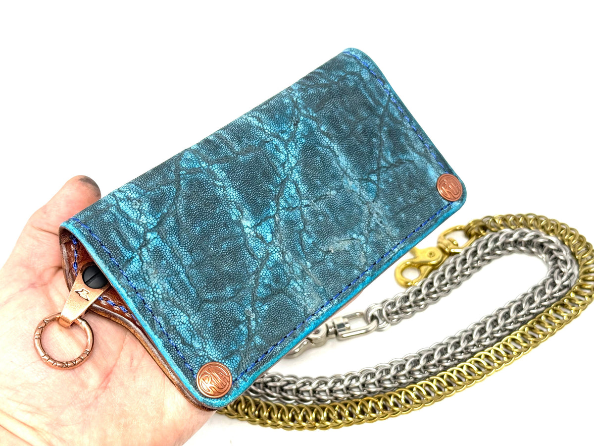 Anvil 5G Long Wallet - Antiqued Turquoise Elephant