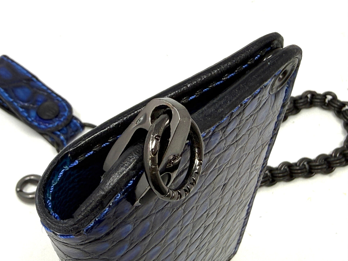 Anvil 5G Long Wallet - Blue/Black Alligator &amp; Chain &amp; Loop