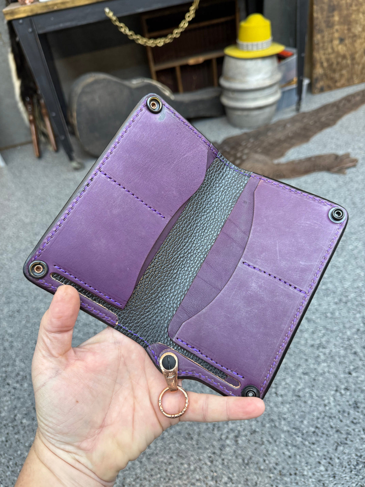 Anvil 5G Long Wallet -  Purple Hermann Oak