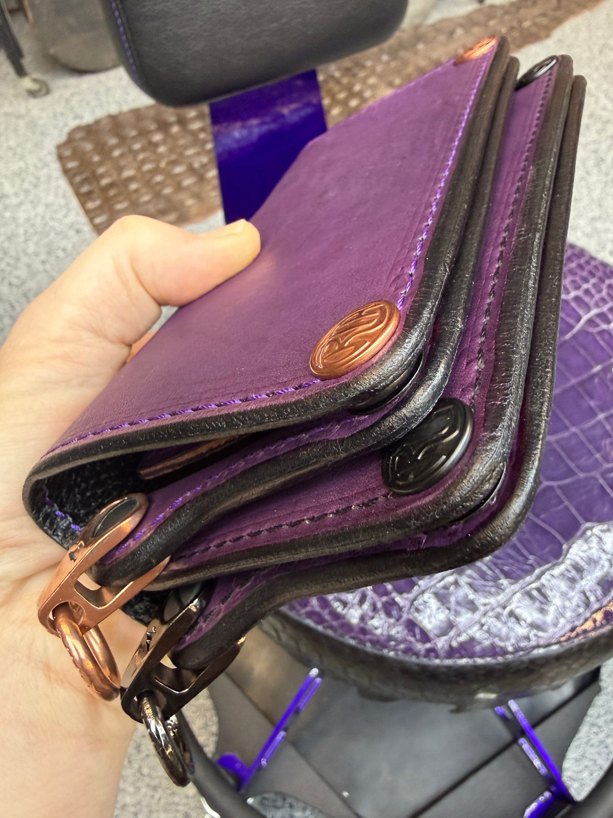 Anvil 5G Long Wallet -  Purple Hermann Oak