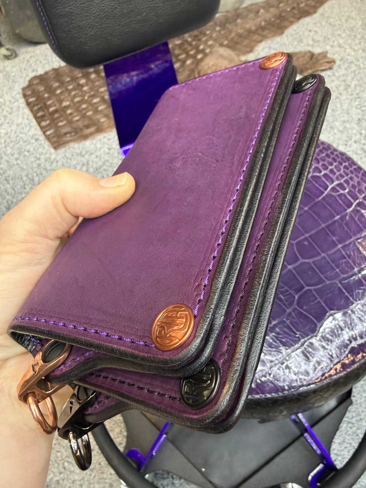 Anvil 5G Long Wallet -  Purple Hermann Oak