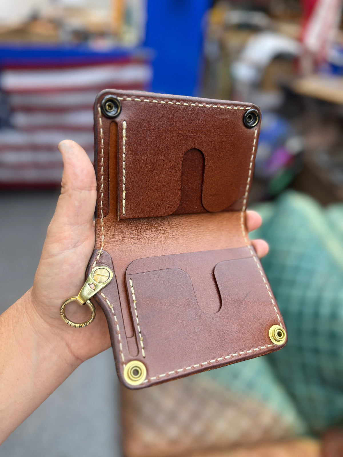 Anvil 5G MINI Long Chain Wallet - Cognac Elephant