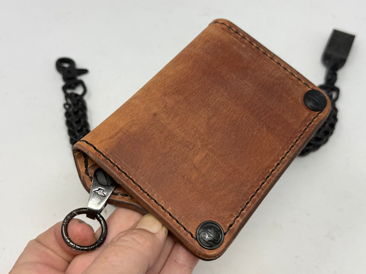 Anvil 5G Mini Long Chain Wallet - Hermann Oak Harness - Anvil Customs
