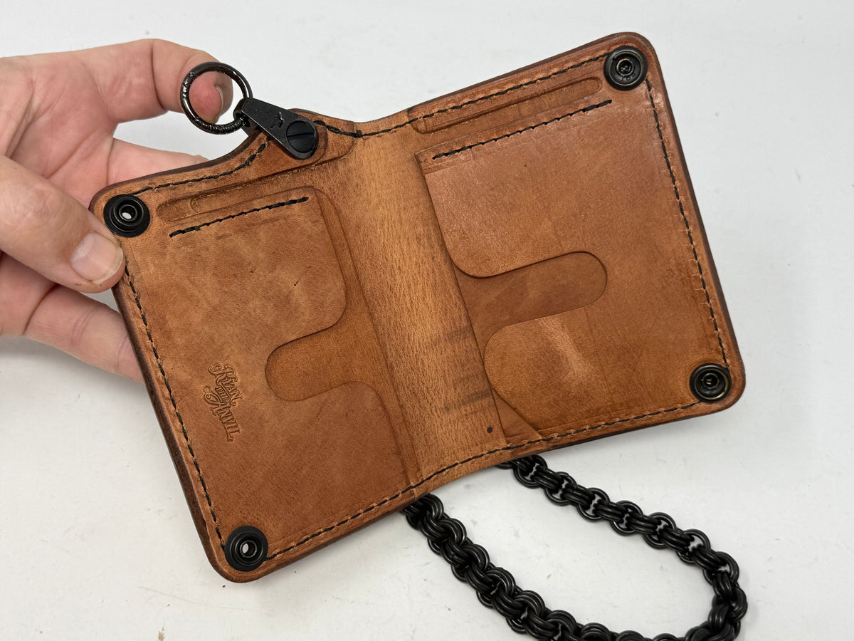 Anvil 5G Mini Long Chain Wallet - Hermann Oak Harness - Anvil Customs