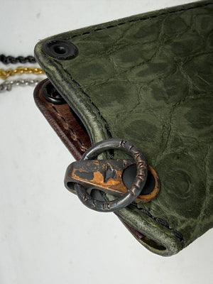 Anvil 5G MINI Long Chain Wallet - Nubuck Green Alligator
