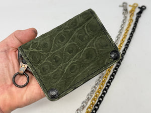 Anvil 5G MINI Long Chain Wallet - Nubuck Green Alligator