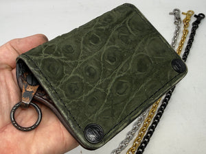 Anvil 5G MINI Long Chain Wallet - Nubuck Green Alligator