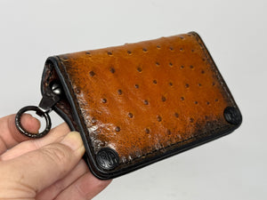 Anvil 5G Mini Long Chain Wallet - Sunburst Ostrich Quill