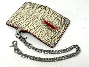 Anvil 5G Mini Long Wallet - Antique Bone Alligator Cloaca