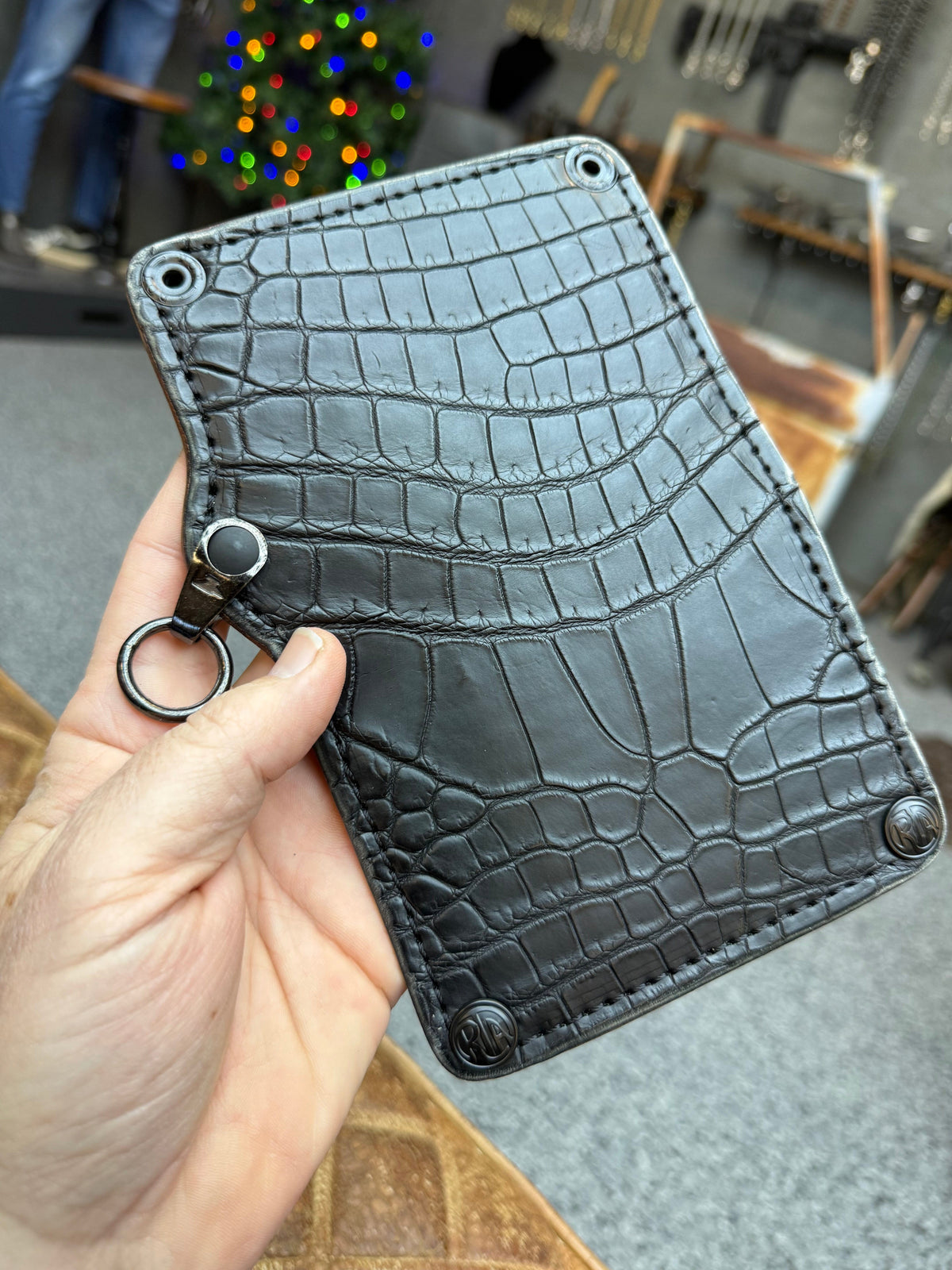 Anvil 5G Mini Long Wallet -  Black Alligator - Anvil Customs