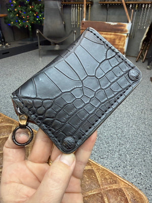 Anvil 5G Mini Long Wallet -  Black Alligator - Anvil Customs