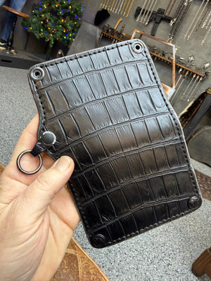 Anvil 5G Mini Long Wallet -  Black Alligator - Anvil Customs