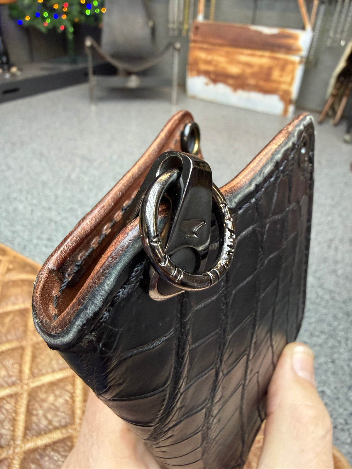 Anvil 5G Mini Long Wallet -  Black Alligator - Anvil Customs