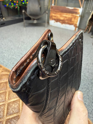 Anvil 5G Mini Long Wallet -  Black Alligator - Anvil Customs