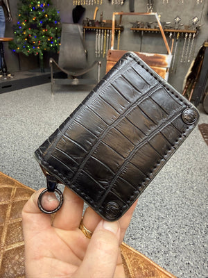 Anvil 5G Mini Long Wallet -  Black Alligator - Anvil Customs