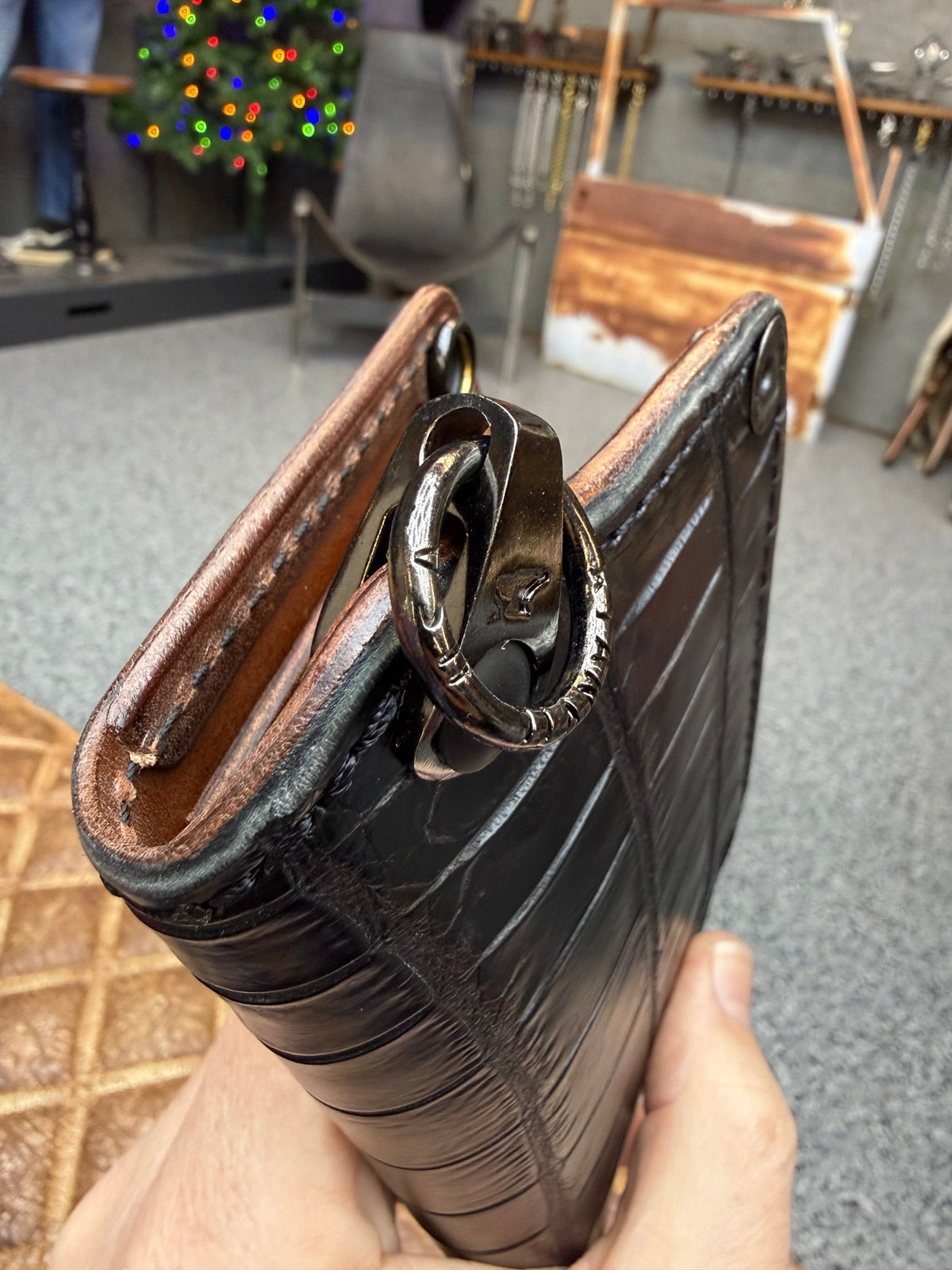 Anvil 5G Mini Long Wallet -  Black Alligator - Anvil Customs