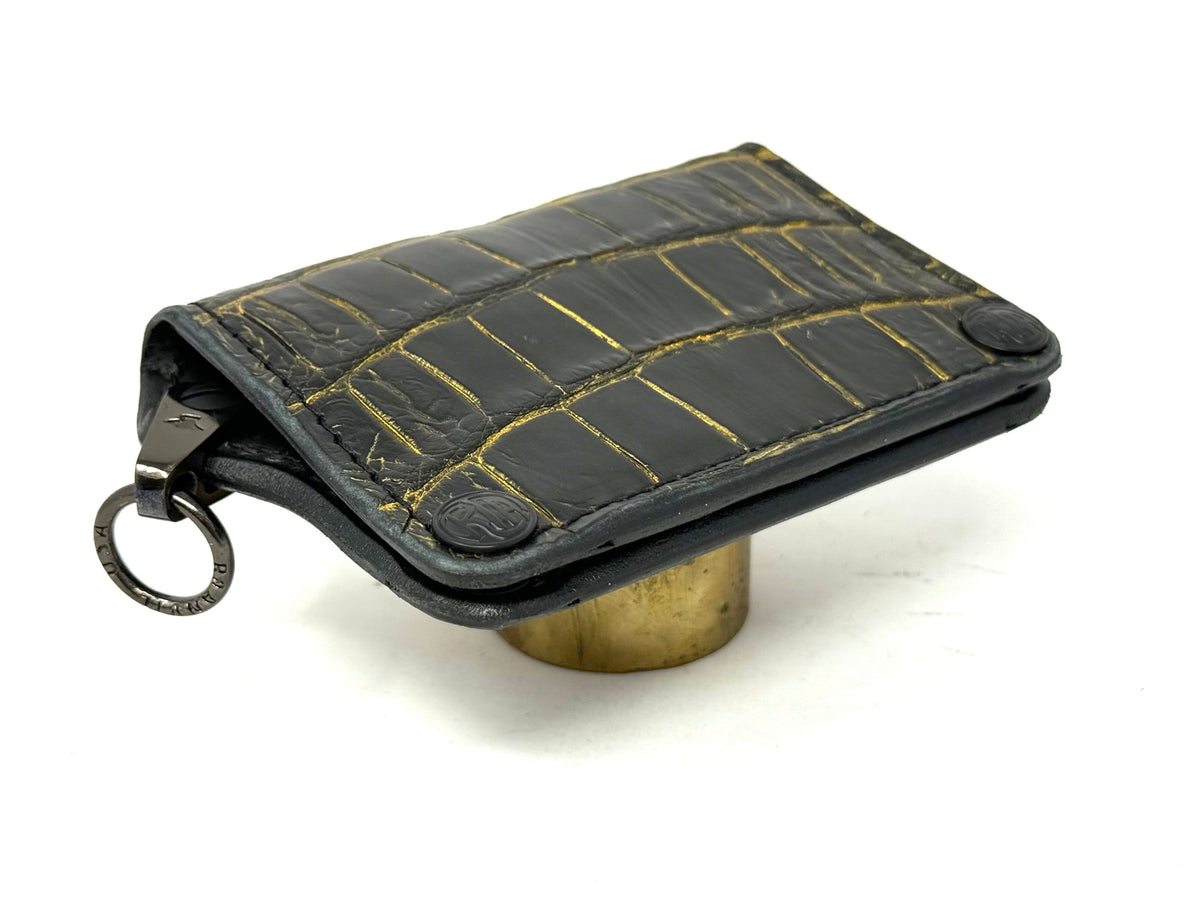 Anvil 5G Mini Long Wallet -  Black/Gold Alligator