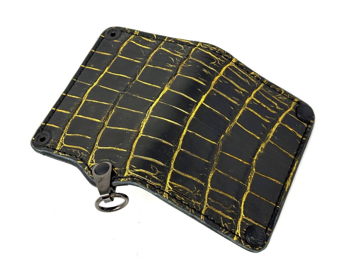 Anvil 5G Mini Long Wallet -  Black/Gold Alligator