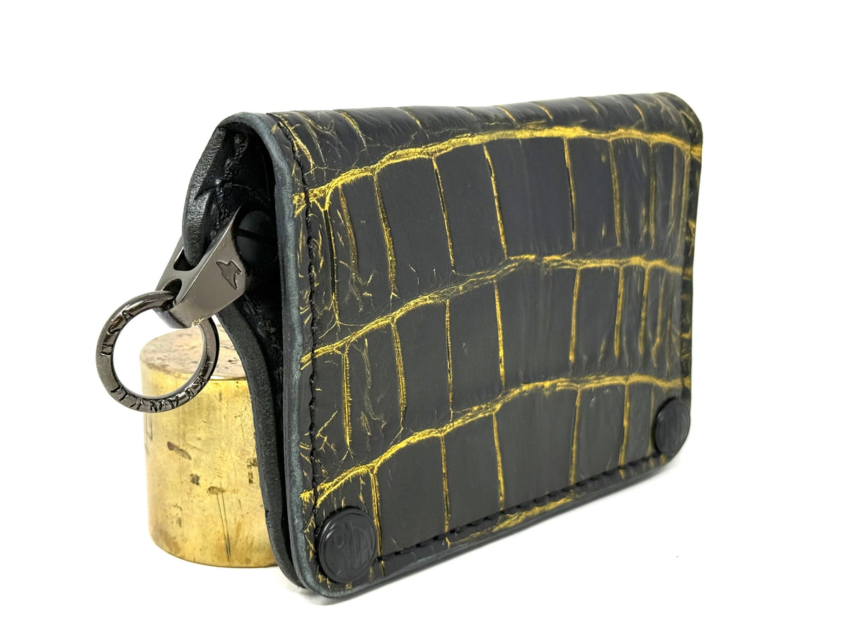 Anvil 5G Mini Long Wallet -  Black/Gold Alligator