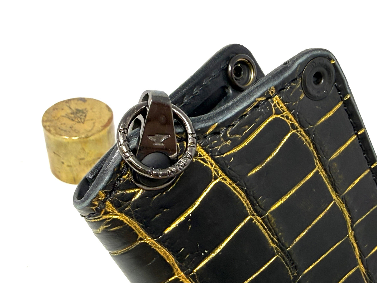 Anvil 5G Mini Long Wallet -  Black/Gold Alligator