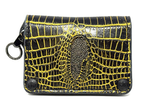 Anvil 5G Mini Long Wallet - Black/Gold Alligator Cloaca
