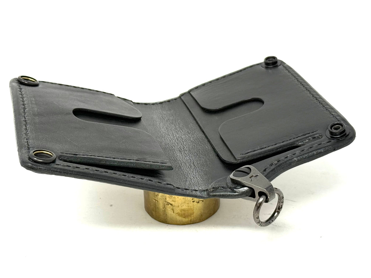 Anvil 5G Mini Long Wallet - Black/Gold Alligator Cloaca