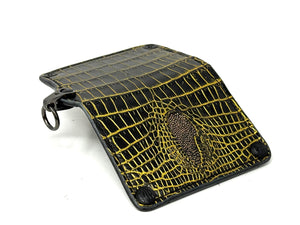 Anvil 5G Mini Long Wallet - Black/Gold Alligator Cloaca